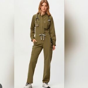 Figs Olive Green Women's Chantal Jumpsuit